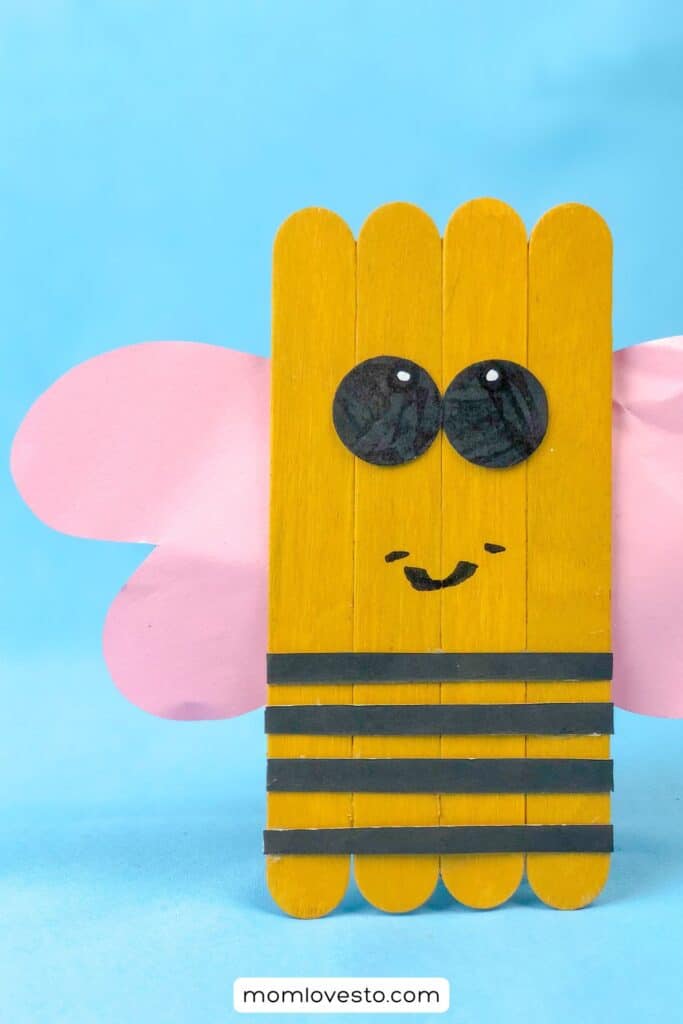 bee valentine craft from popsicle sticks