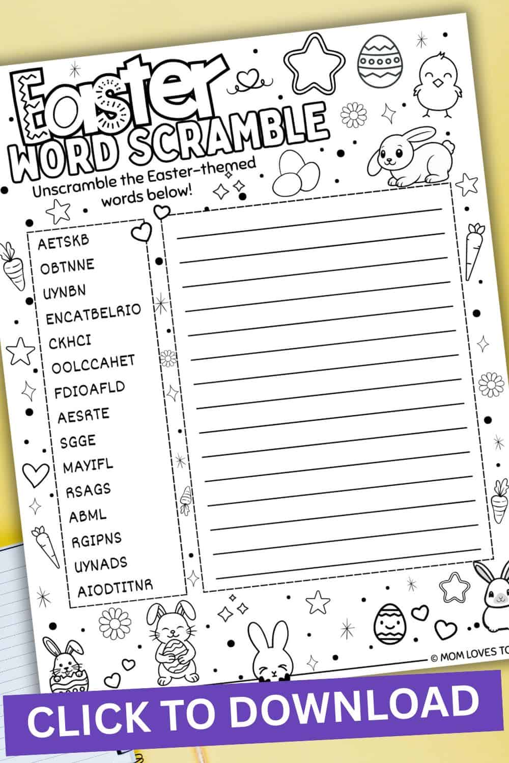 download easter word scramble