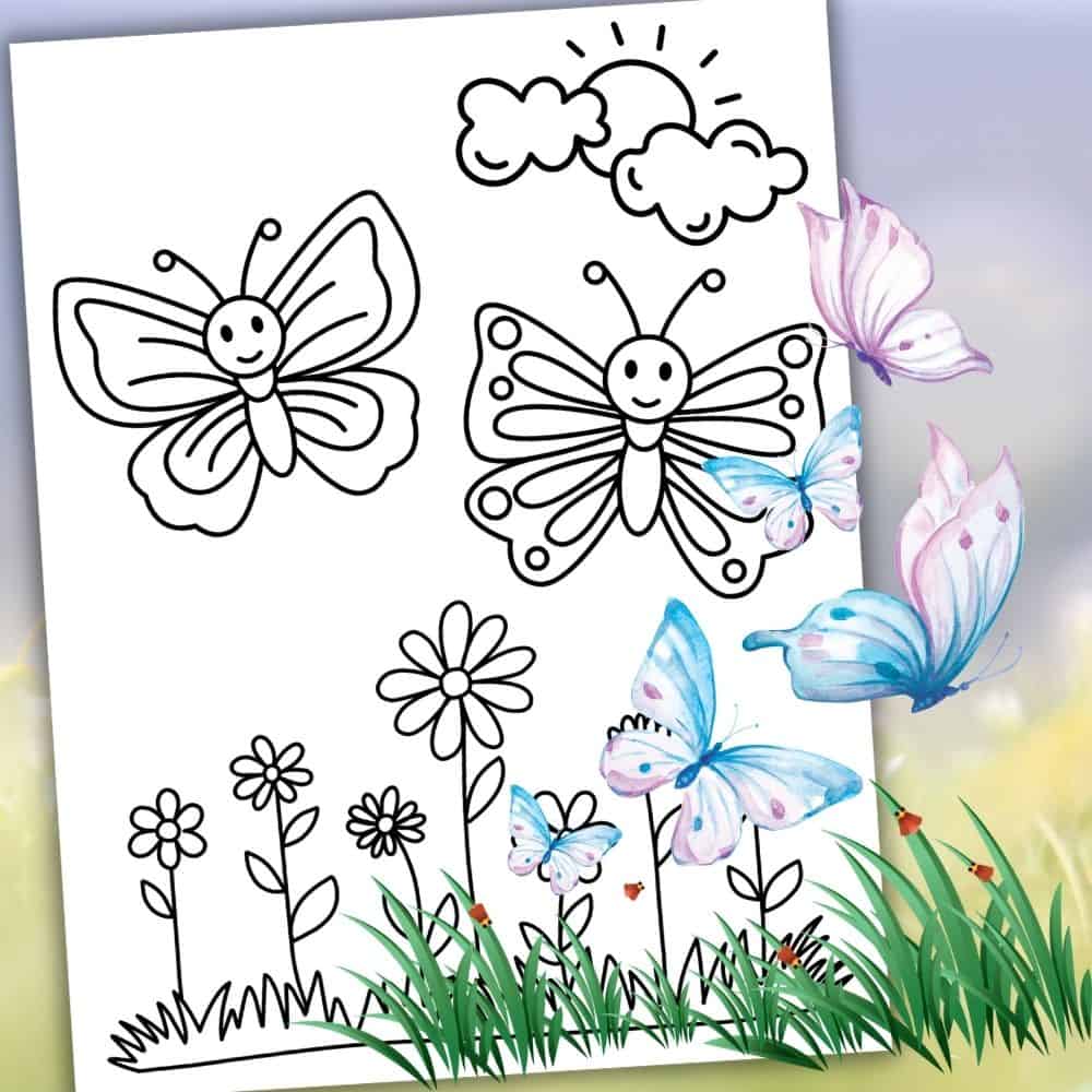 Butterflies Coloring Page